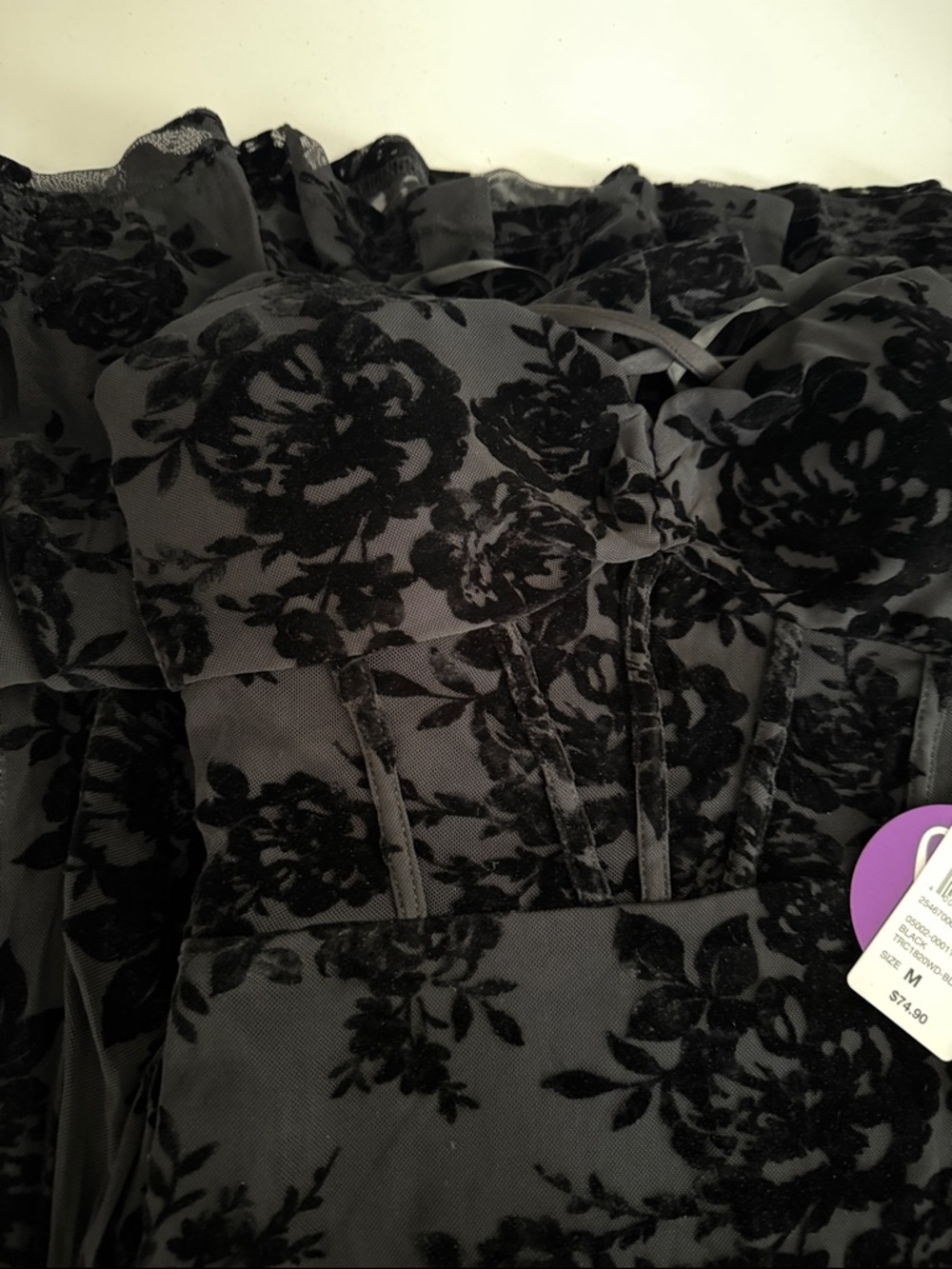 Windsor Bethany Lace-Up Mesh Mermaid Formal Dress NWT - Picture 6 of 6